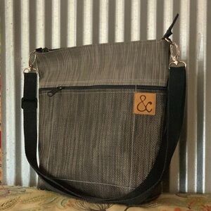 Gray & Black Crossbody Bag